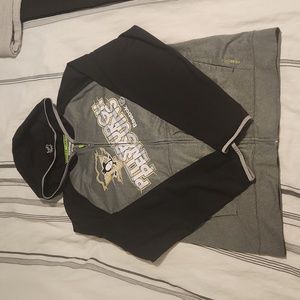 reebok pittsburgh penguins zip up size L